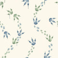 Blue Dinosaur Footprint Wallpaper, Kids Nature Decor, Trail Pattern Nursery Art, Minimalist Seamless Design