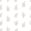 Blush Pink Teddy Bear Wallpaper, Botanical Nursery Pattern, Cream Baby Room Decor, Soft Neutral Seamless Design