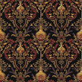 Victorian Love Spell Wallpaper, Burgundy Gold Damask Pattern, Gothic Romance Home Decor, Luxury Peel Stick Wall Art
