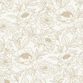 Oversized Peony Wallpaper, Champagne Gold Floral Pattern, Luxury Botanical Wall Decor, Modern Romantic Home Design