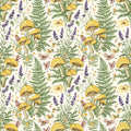 Enchanted Forest Wallpaper, Botanical Fairy Tale Design, Magical Woodland Nursery Decor, Nature Wall Art Pattern