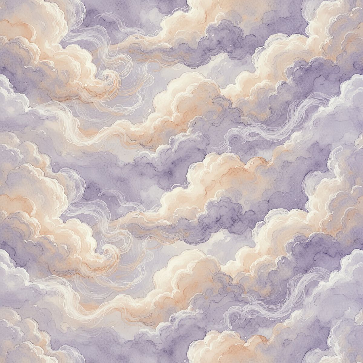 Iridescent Mist Wallpaper, Soft Pink and Blue Cloud Pattern, Atmospheric Watercolor Wall Art, Dreamy Pastel Seamless Tile, Luxury Peel and Stick