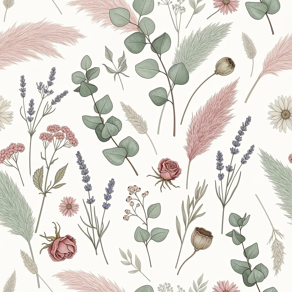 Sage Green Botanical Wallpaper, Eucalyptus Pattern, Boho Nature Design, Peel and Stick Wall Decor, Modern Nursery Art