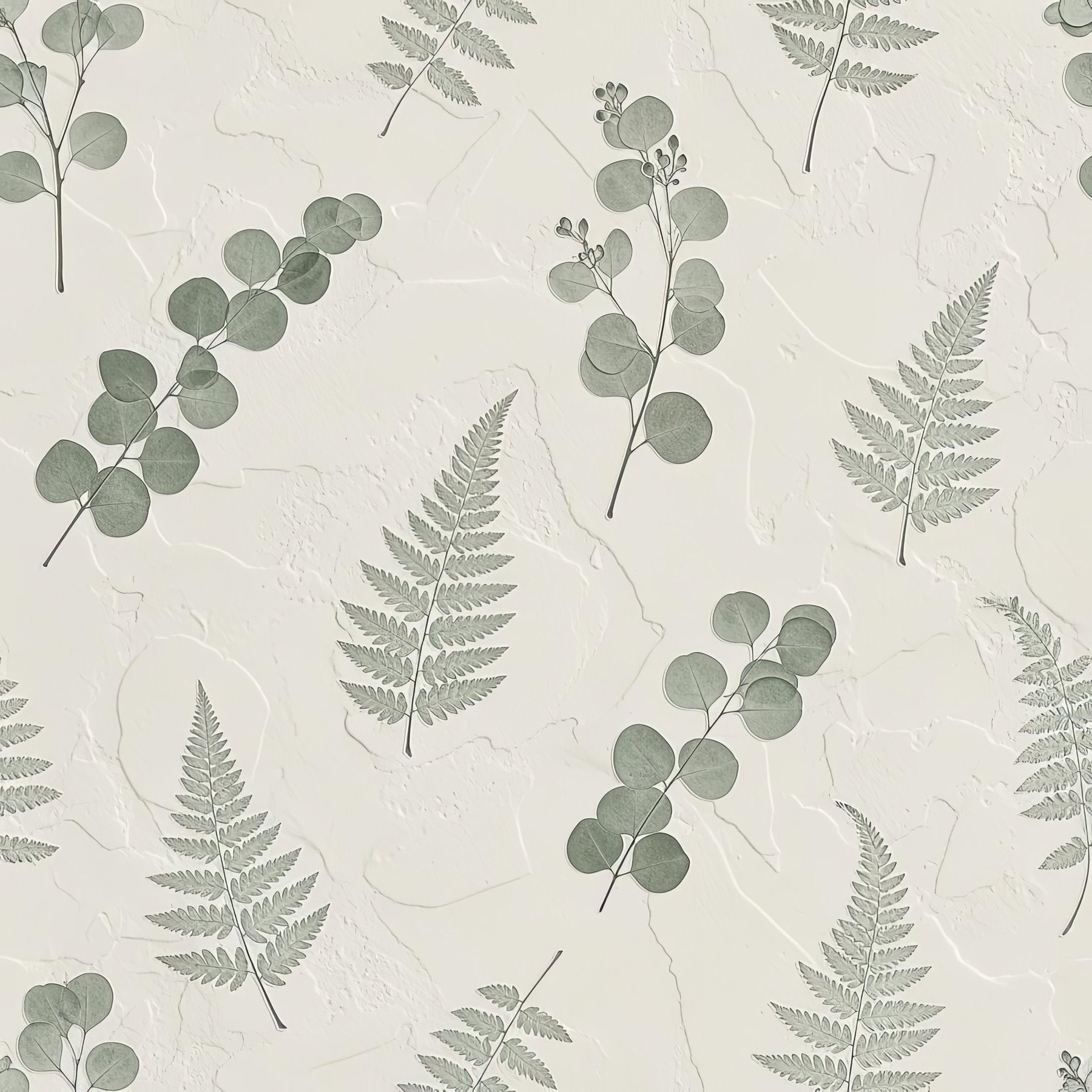 Botanical Plaster Wallpaper, Sage Green Leaf Pattern, Nature Inspired Luxury Wall Art, Modern Textured Home Decor