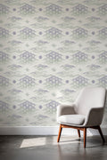 Soft Seafoam Scallop Wallpaper, Modern Nautical Wall Art, Minimalist Ocean Ripple Pattern, Elegant Nursery Removable Wallpaper