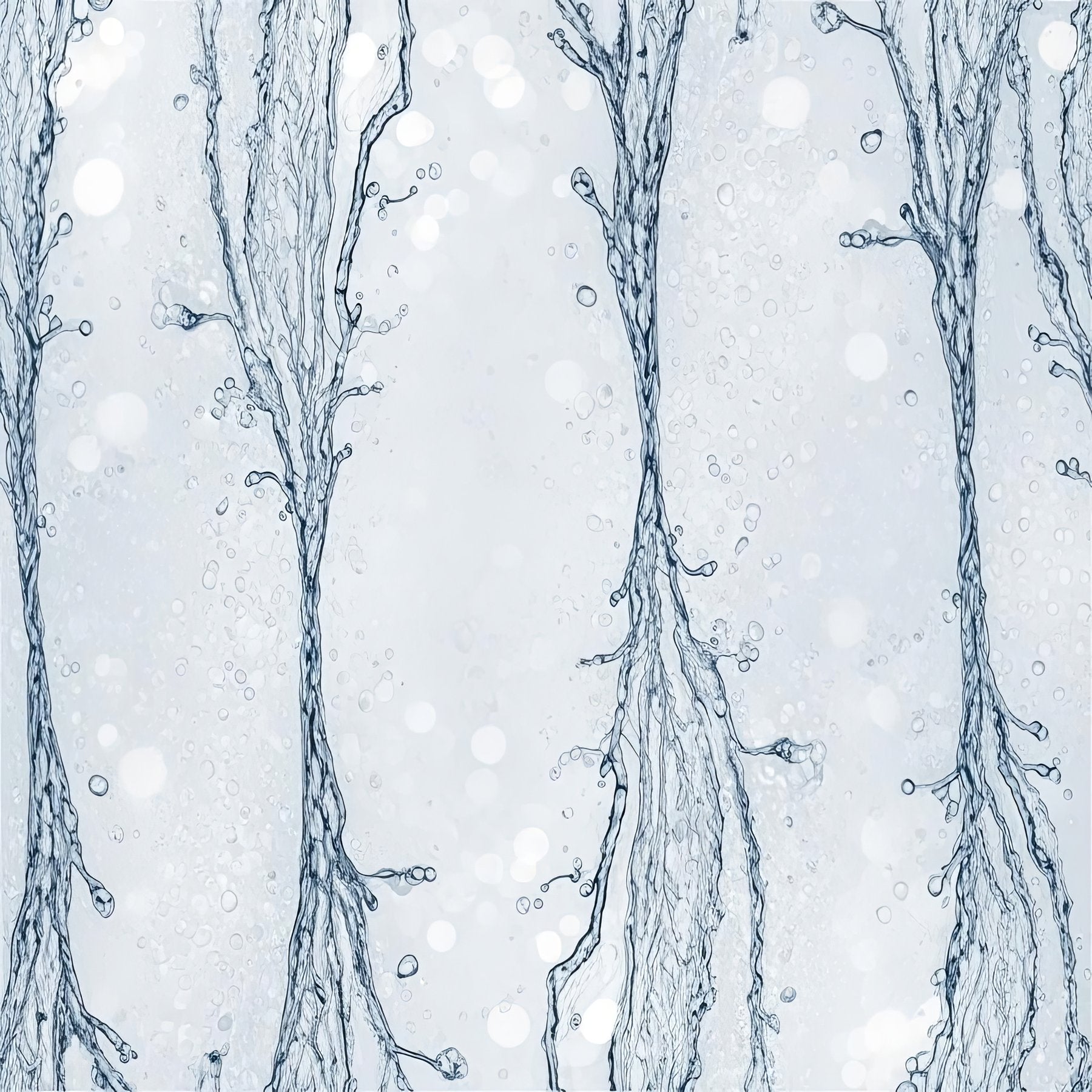 Steel Blue Rain Stream Wallpaper, Frosted Glass Water Pattern, Vertical Flow Design, Contemporary Peel Stick Decor