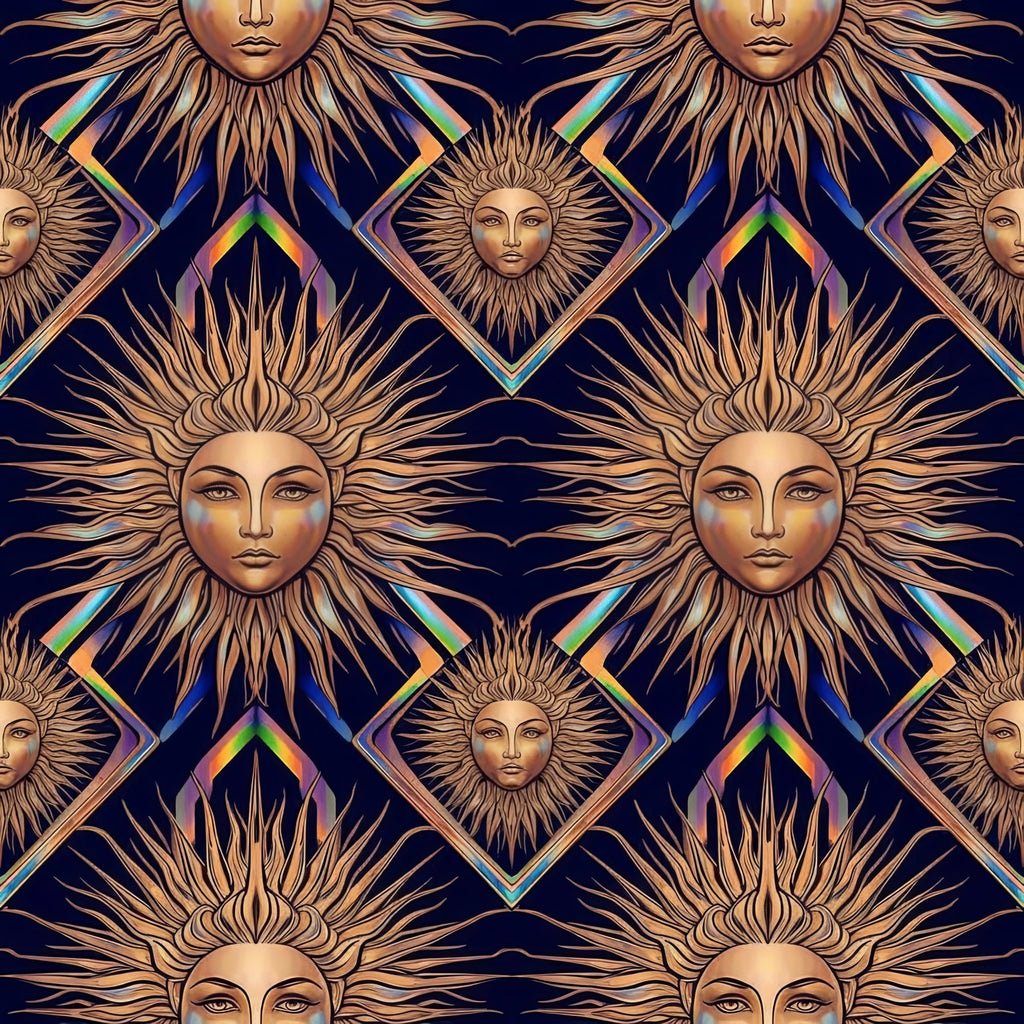Sun Goddess Nouveau Wallpaper – Moody Abstract Plaster Mural, Bold and Sunny Wall Art, Modern Organic Textured Decor