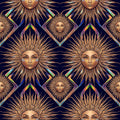 Sun Goddess Nouveau Wallpaper – Moody Abstract Plaster Mural, Bold and Sunny Wall Art, Modern Organic Textured Decor
