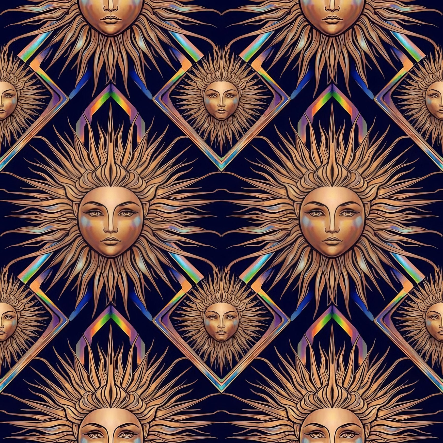 Sun Goddess Nouveau Wallpaper – Moody Abstract Plaster Mural, Bold and Sunny Wall Art, Modern Organic Textured Decor