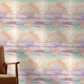 Impressionist Dot Wallpaper, Peach Lavender Beach Pattern, Mint Green Coastal Grass, Soft Tropical Wall Art Decor