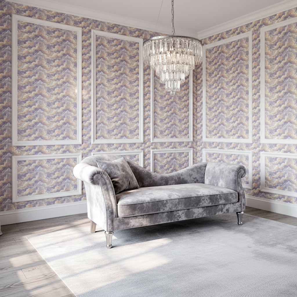 Iridescent Mist Wallpaper, Soft Pink and Blue Cloud Pattern, Atmospheric Watercolor Wall Art, Dreamy Pastel Seamless Tile, Luxury Peel and Stick