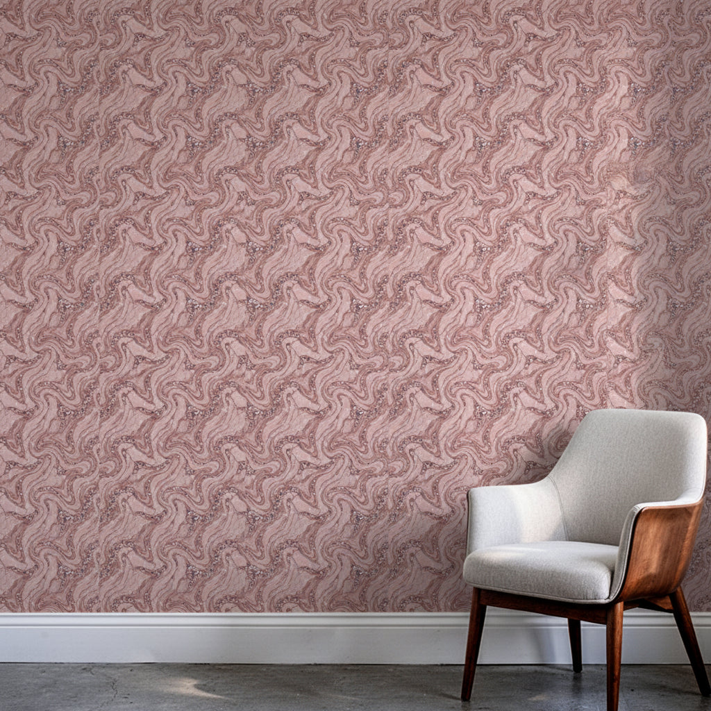Rose Gold Marble Wallpaper, Pink Abstract Seamless Pattern, Luxury Stone Texture Wall Art, Modern Fluid Peel and Stick, High End Decor