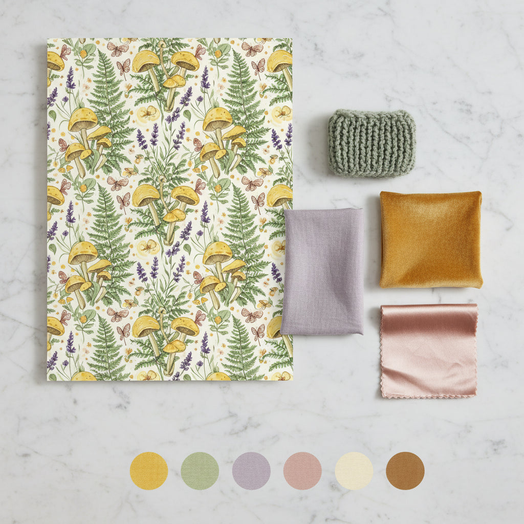 Enchanted Forest Wallpaper, Botanical Fairy Tale Design, Magical Woodland Nursery Decor, Nature Wall Art Pattern