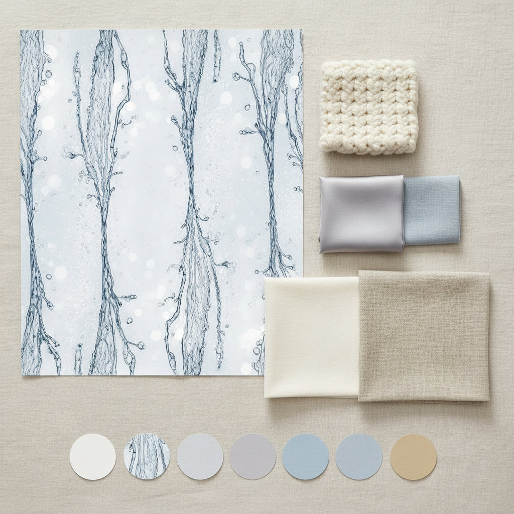 Steel Blue Rain Stream Wallpaper, Frosted Glass Water Pattern, Vertical Flow Design, Contemporary Peel Stick Decor